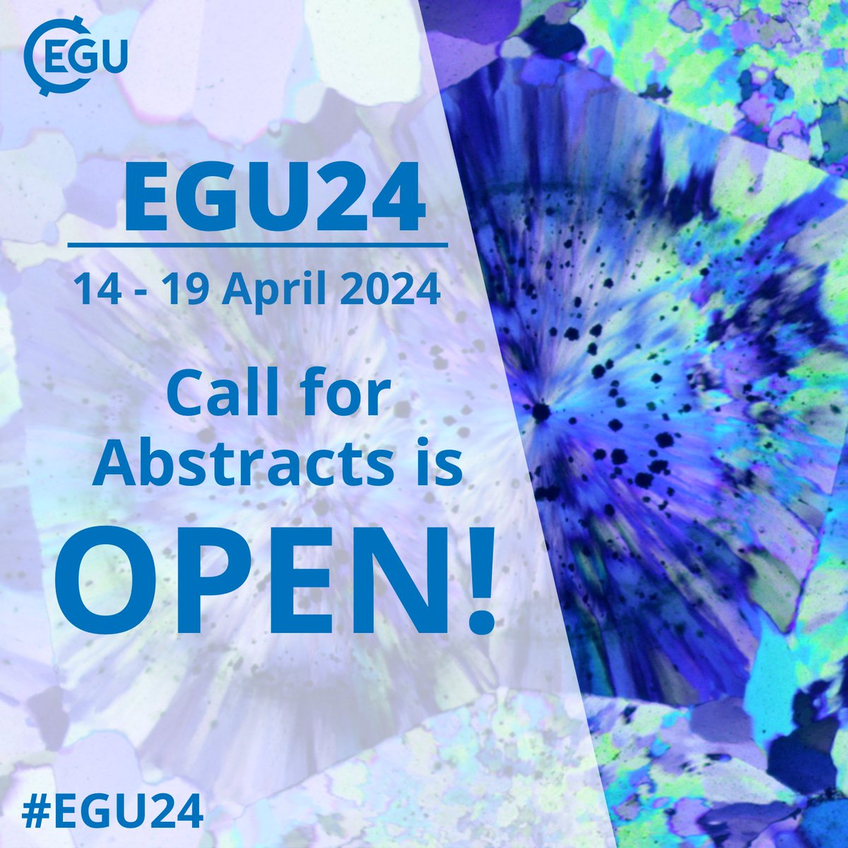The #EGU24 Call for Abstracts is OPEN!

Don't forget to submit an abstract by 13:00 CET 1 December 2023 if you require travel support: egu.eu/8APOYK/

EGU24 abstract submission deadline is 13:00 CET 10 January 2024!

How to submit your abstract: egu.eu/6A1MJB/