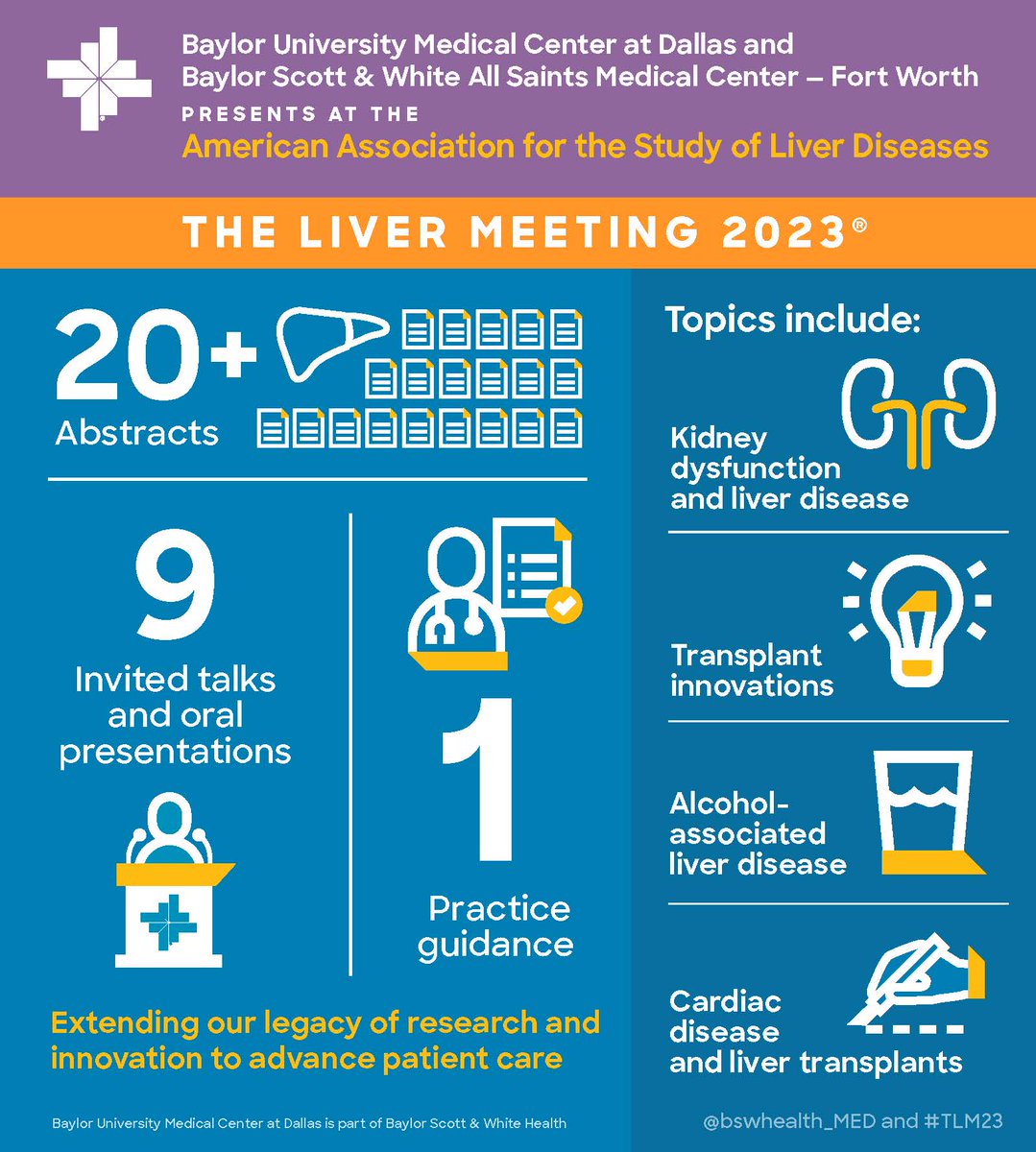 Looking forward to another exciting year at the liver meeting.#TLM23 @anjiwall @AASLDtweets @bswhealth @ShivangMehtaMD @Themis_Kourk news.bswhealth.com/en-US/baylor-s…