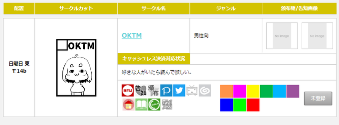サークルカットの差し替えを忘れたまま当選してました……。 