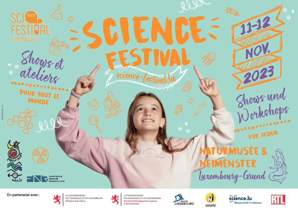 Young and old alike can participate at the #ScienceFestival2023 @neimenster and @naturmusee on 11 and 12 November! 👨‍🔬⚗️👩‍🔬🧪➡️ ow.ly/mmPC50PY5WF
 @FnrLux @kult_min @CityLuxembourg 
#researchluxembourg 💙
Photo: Science Festival