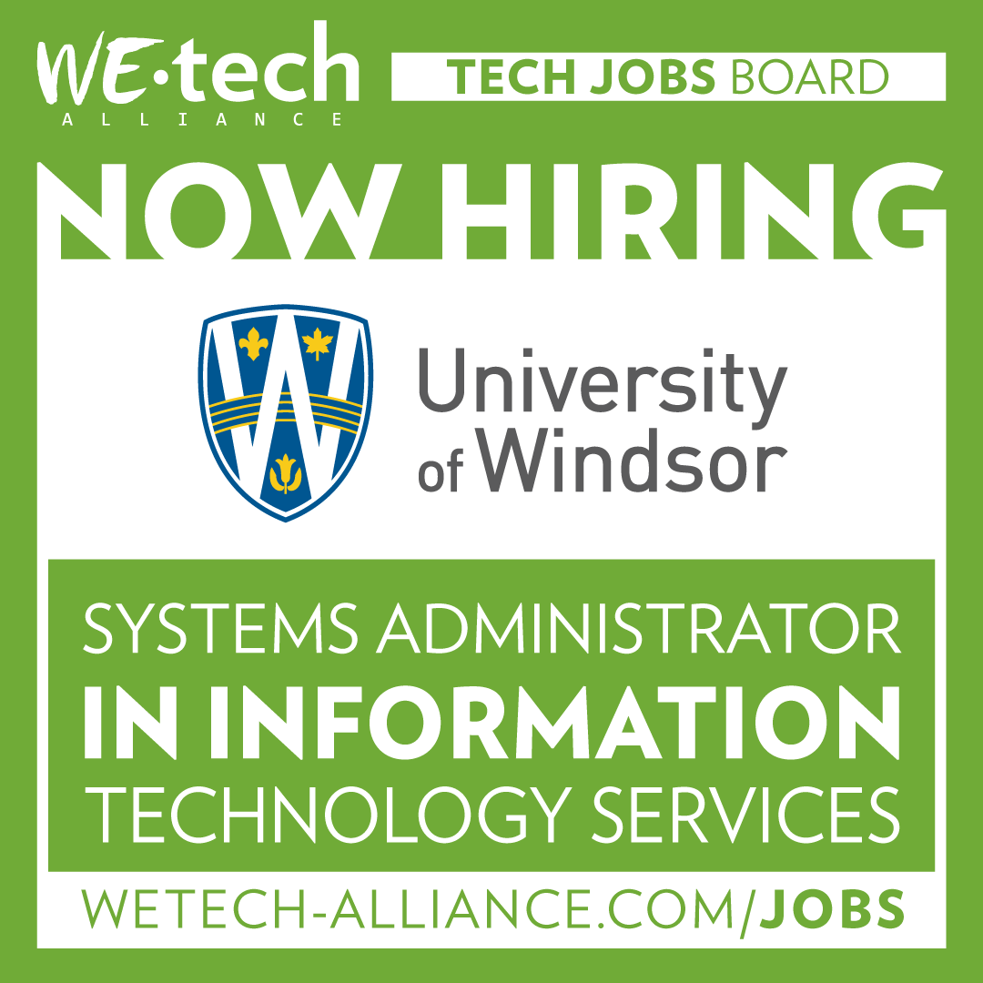 WEtech Alliance (@wetechalliance) on Twitter photo 🚨 NOW HIRING! 🚨
<a href="/UWindsor/">University of Windsor</a> is looking to hire a Systems Administrator in Information #Technology Services.
Interested or know someone who would be? Apply here: wetech-alliance.com/jobs 🚨 NOW HIRING! 🚨
<a href="/UWindsor/">University of Windsor</a> is looking to hire a Systems Administrator in Information #Technology Services.
Interested or know someone who would be? Apply here: wetech-alliance.com/jobs