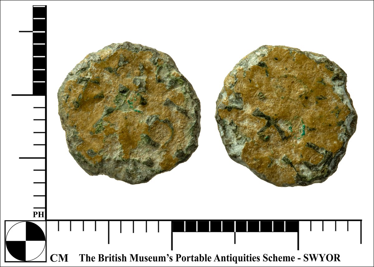 For #FindsFriday, I present to you, an Early Medieval coin, specifically a Northumbrian styca. Minted during the reign of Aethelred II, about AD 840 to 844, this coin bears the imprint of the moneyer, Monne. Found in the district of Selby. @findsorguk