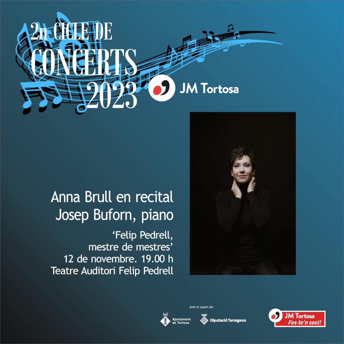 🔴RECORDEU!!!
Diumenge no us perdeu el concert de la mezzosoprano Anna Brull i el pianista Josep Buforn interpretant obres del mestre de mestres #FelipPedrell, de la mà de Joventuts Musicals de #Tortosa

Dg 12/11 · 19 h · @teatretortosa

👇
roigjustinecessari.blogspot.com/2023/11/felip-…