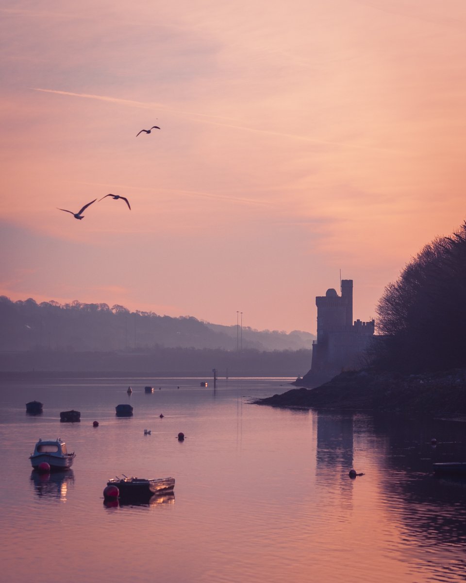 Slongy81's tweet photo. @PortofCork Blackrock Castle at Sunrise. https://t.co/tEpDj4U8eQ
