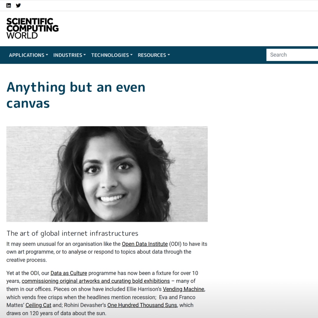 dr_juliefreeman's tweet photo. Thank you for a great read @reshamkotecha and @scwmagazine 🙌
I'm proud to share that Allusive Protocols is now in Shanghai at the Ming Contemporary Art Museum. Thank you @hannah_redler and @ODIHQ
#AllusiveProtocols #DataAsCulture #ODI #McaM #Shanghai

https://t.co/jA34IsDcjN https://t.co/6byx5xO9wa