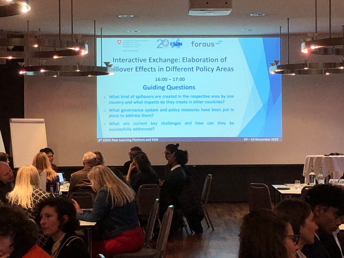 Day 1 of the #ESDN #PeerLearning marked an intensive day of exchange on how European countries are doing on spillover effects, covering many policy areas, like pollution, culture, CO2 emissions and incorporation in Voluntary National Reviews!