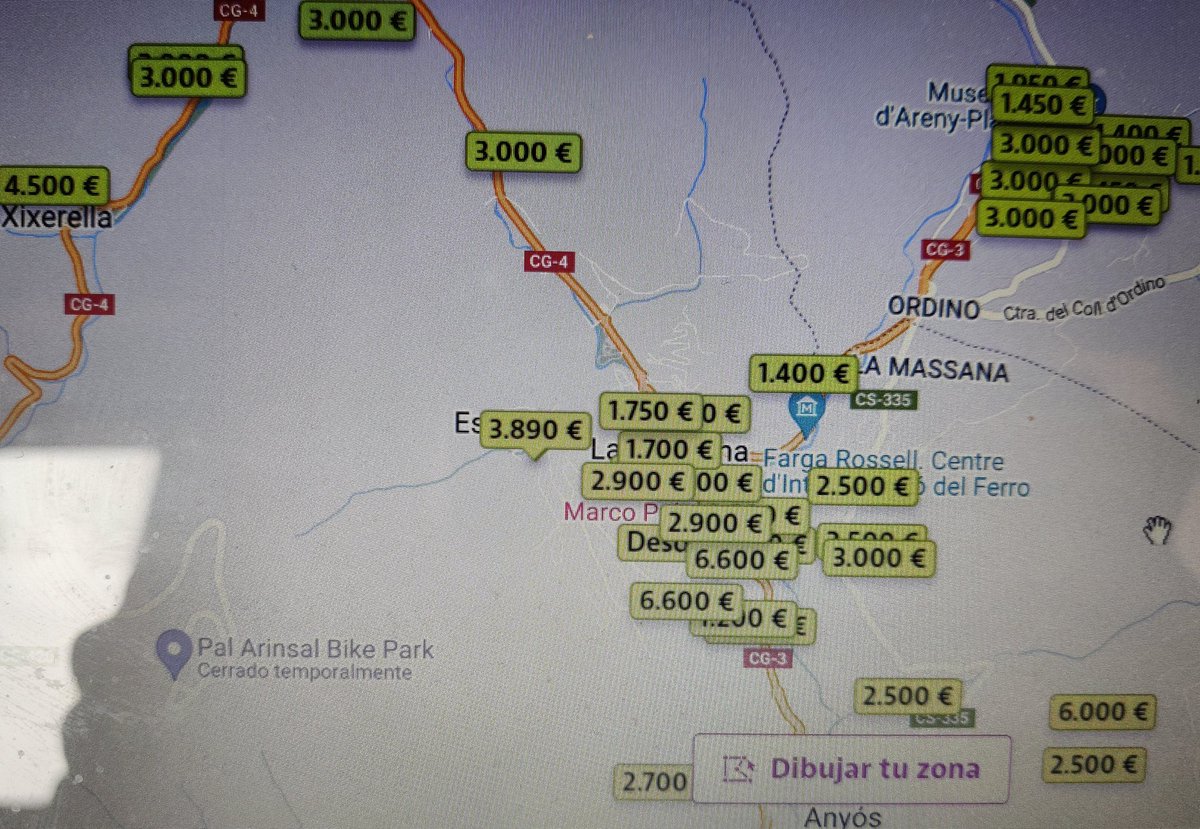 Definició de terrorisme social en una imatge (sector La Massana, Ordino, Xixerella, etc.). Però ep! El mercat es regularà sol. Darrere de cartellets amb preus desorbitats hi ha autèntics drames, angoixes, patiment social. L'origen d'una fractura social profunda