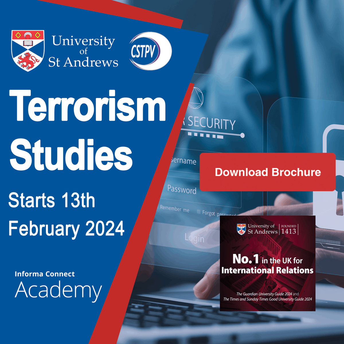 TerrorismCourse's tweet photo. Experience the best in education with the 2x No.1 ranked St Andrews University!

Download your prospectus: https://t.co/0dwdzygMKF

Starts 13thFebruary 2024.

#counterterrorism #onlinelearning #cstpv #standrews https://t.co/k3Ueid2aAf