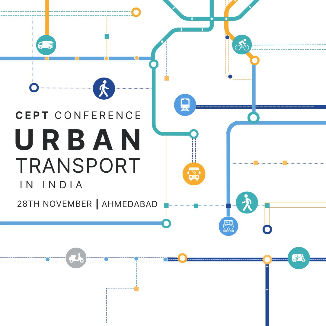 📢 Registrations are Now Open! CEPT Conference on Urban Transport in India, themed 'Making Transport Planning Work'. 🗓️ Date: 28th November 2023 🏛️ Venue: CEPT University, Ahmedabad Secure your spot here sukalp.crdf.org.in/cept-conferenc… Follow #CEPTConference for more details.