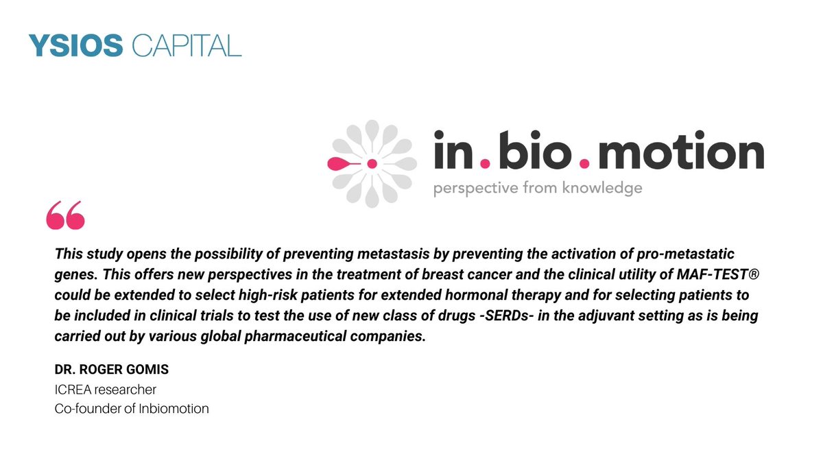 YsiosCapital's tweet photo. #portfolionews I Key data further elucidating the biology around the #MAF biomarker published in @NatureCellBio by @IRBBarcelona team led by @Inbiomotion co-founder @RogerGom1
👉 https://t.co/h56B3kJFDW
📑Full Article https://t.co/RtIftbuKAI
#MAFTest #oncology #breastcancer https://t.co/K54baoAepG