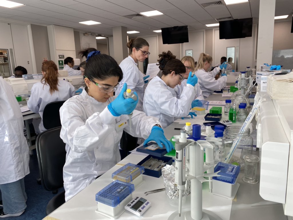 SWilliamslab_OX's tweet photo. Another cracking day of hands-on learning!🔬Special thanks to Prof. @DrSAWilliams and our helpers @nilay_ksc @JanetHCKwan for guiding our MSc students through the intricacies of IHC techniques. Stay tuned for more highlights from this week’s practical! @Ox_wrh @Ox_MSc_ClinEmb https://t.co/hHScw7Cax9