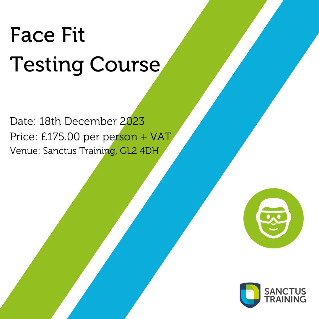 sanctustraining's tweet image. Face Fit Testing course, 18 Dec.  To understand face piece options and learn how to fit a face piece appropriately sanctustraining.co.uk/courses/health…
#FaceFit #SafetyTraining
