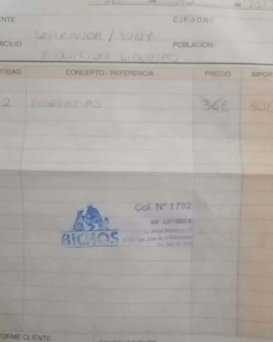 🐾Wakanda y Tony,revisión de cristales en la vejiga.Terminar con su pienso específico y empezar con uno normal.Observarlos por si se volviesen a obstruir.
Por favor,cualquier ayuda nos viene muy bien!PayPal(opción amigo,familiare):libertad.anastasia@gmail.comBizzum:+34 619563887
