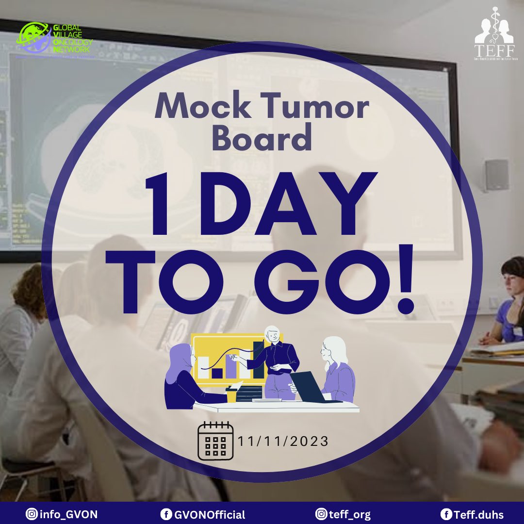 Only 1 more day to go till one of the most anticipated events of TEFF!

This experience prepares medical students for real-life scenarios and helps them become competent and confident physicians in the field of oncology.

#mocktumorboard #teff #gvon