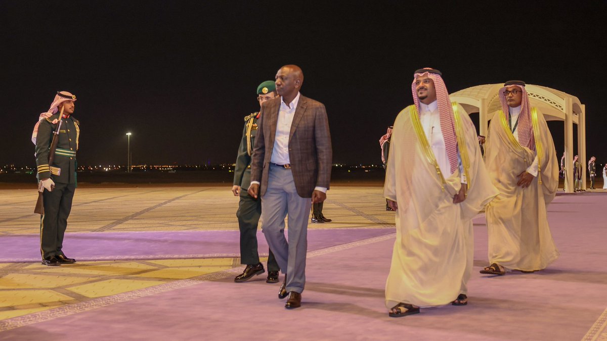 President William Ruto arrived in Riyadh, Saudi Arabia on Friday morning. He is scheduled to attend the inaugural Saudi-African Summit scheduled to take place at the King Abdulaziz International Conference Centre.