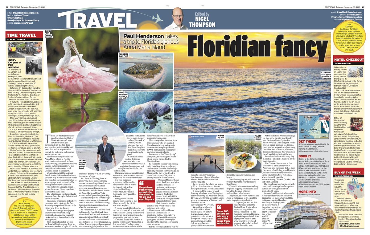 Tomorrow's Daily Star print #travel - is lovely Anna Maria Island the best-kept secret in Florida?