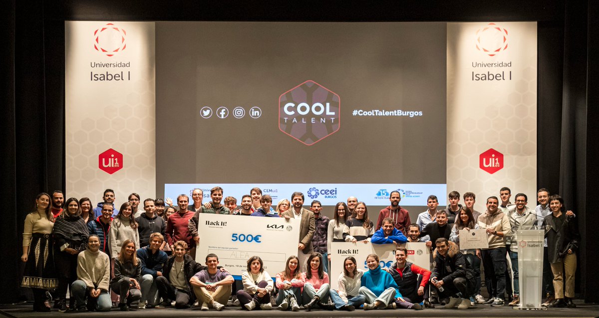 Vive una experiencia emprendedora con el #COOLTALENT

📅17-18 noviembre en la Universidad Isabel I (Burgos)
👥Soluciona un reto junto a otros compañeros y compite por un premio económico de 1.000€.
▶ Regístrate gratis landings.ui1.es/cool-talent/

#emprendimiento #cooltalent #ui1