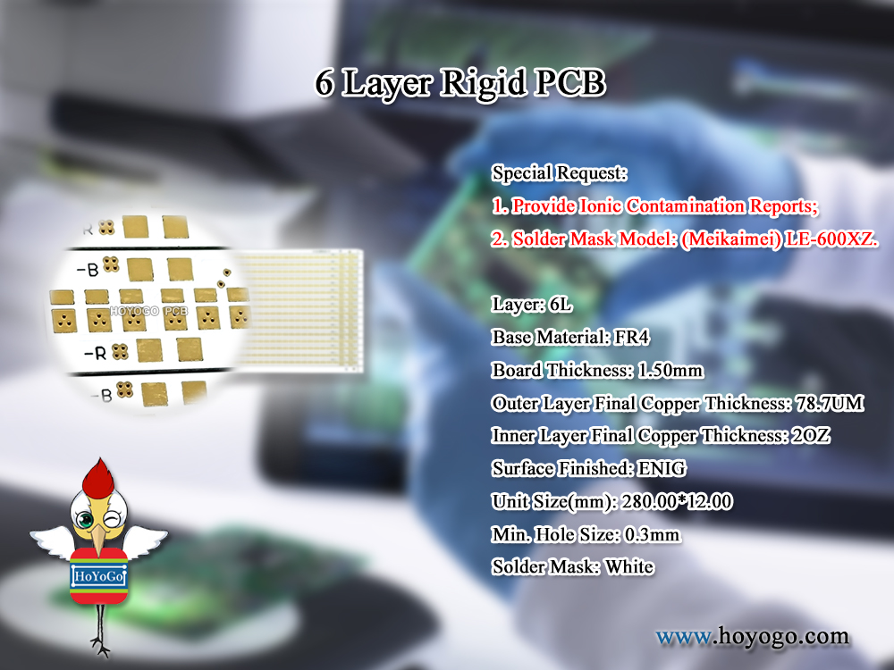 HYG_PCB's tweet image. 🎯#SpecialPCB 
1. Provide Ionic Contamination Reports;
2. Solder Mask Model: (Meikaimei) LE-600XZ.

📌#6Layer #FR4 #ENIG #White
Board Thickness: 1.50mm
Outer Layer Final Copper Thickness: 78.7UM
Inner Layer Final Copper Thickness: 2OZ

 hoyogo.com;

#PCB #PCBA