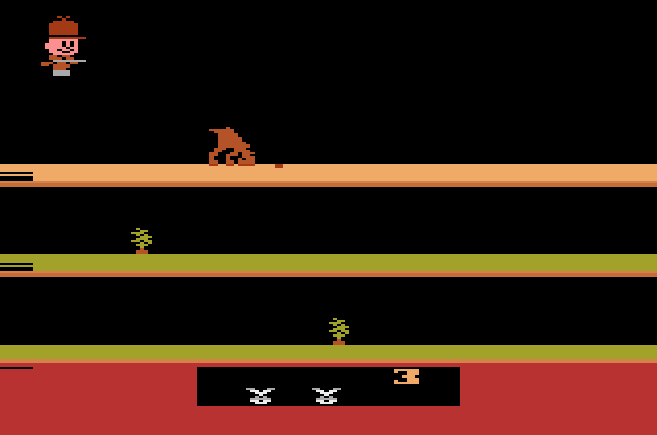 BuscandoElWarp's tweet photo. El juego del día:#BugsBunny (#Atari_2600)
Creador:#Atari 1983
Una buena propuesta para esta historia consola, Bugs ha invadido el huerto de Elmer tomando sus zanahorias, el sabueso encuentra a Bugs para que Elmer pueda cazarlo, Bugs debe escapar ocultándose en el hueco disponible https://t.co/FqJ768Kl5G