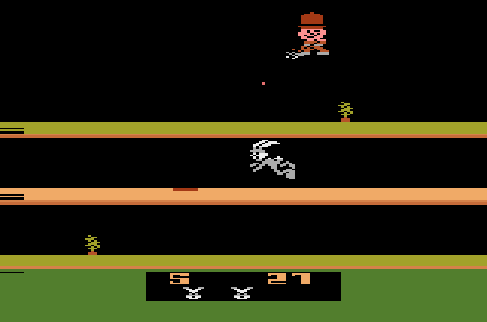 BuscandoElWarp's tweet photo. El juego del día:#BugsBunny (#Atari_2600)
Creador:#Atari 1983
Una buena propuesta para esta historia consola, Bugs ha invadido el huerto de Elmer tomando sus zanahorias, el sabueso encuentra a Bugs para que Elmer pueda cazarlo, Bugs debe escapar ocultándose en el hueco disponible https://t.co/FqJ768Kl5G