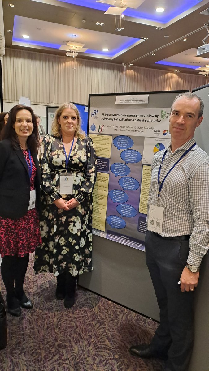 Delighted to present on behalf of @hrbireland summer studentship recipient, PT student Niamh Coffey at @irishthoracicS meeting in Limerick. With coauthors @fitzers2000. Lauren Kennedy and also @maire_curran . @EHS_Research @AlliedHealthUL