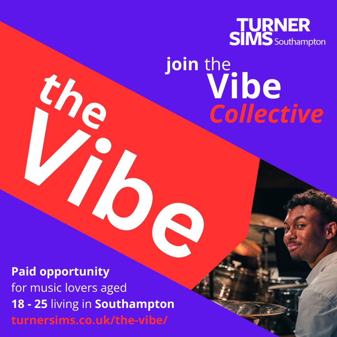 📢Calling music lovers aged 18 – 25!📢 We are looking for 10 Southampton-based music lovers aged 18-25 to create music events for young people at one of the city’s top music venues. Find out more and apply 👉turnersims.co.uk/the-vibe/