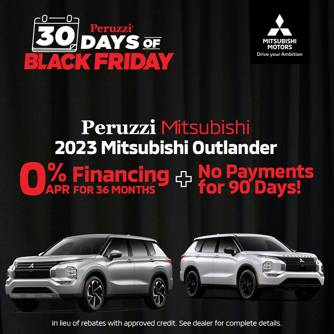 PeruzziMitsu's tweet photo. Black Friday deals all month long at Peruzzi Mitsubishi! https://t.co/h52nUsfwxD
