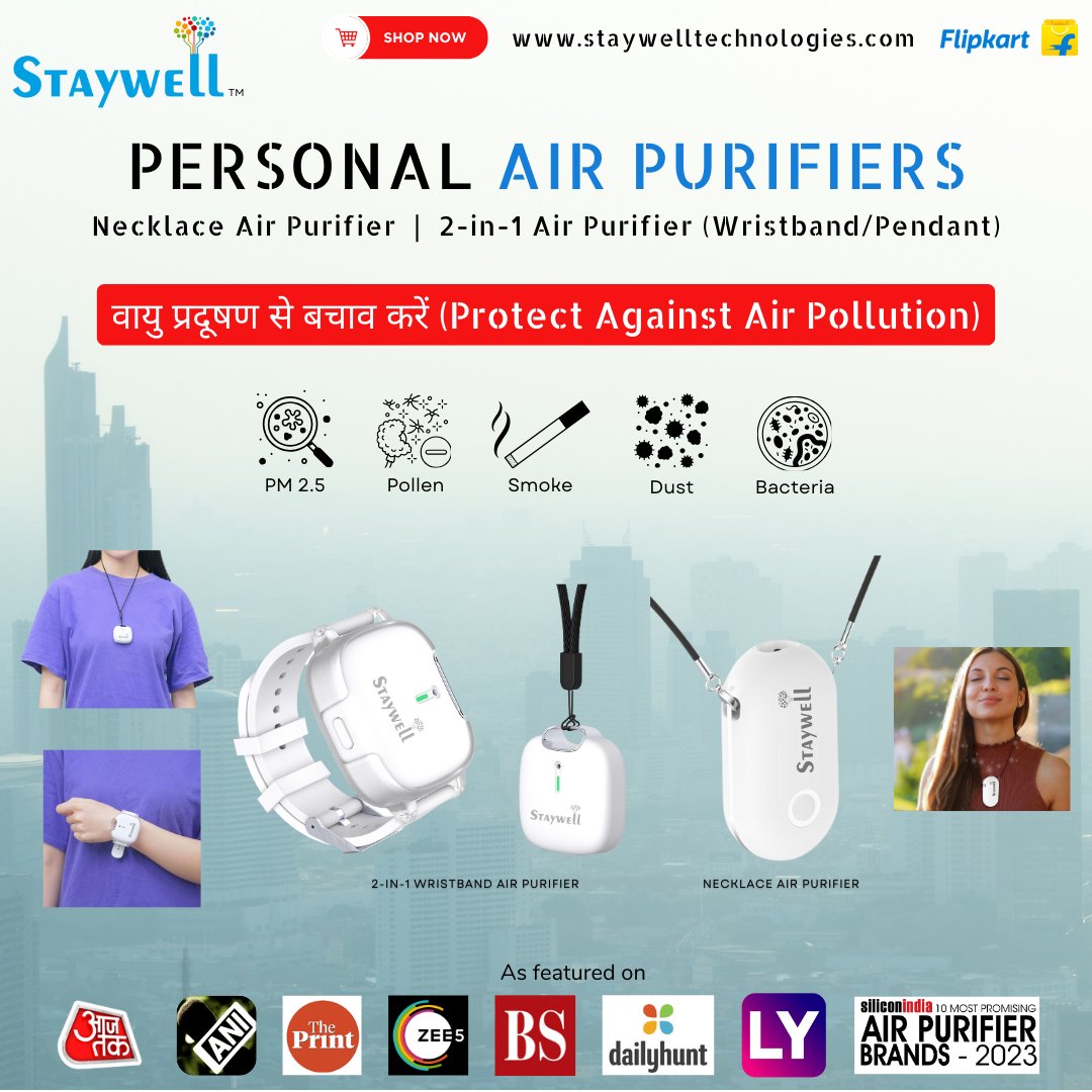 Air pollution is a major health hazard, but you can breathe easy with the StayWell Wearable Air Purifier. It neutralises harmful pollutants, so you can stay healthy wherever you go. #StayWell #WearableAirPurifier #breatheeasy #Airpollution #airpurifier 
staywelltechnologies.com/shop