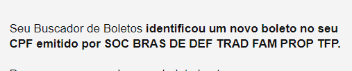 Mas tá de brincadeira?? 
Emitir boleto de uma sociedade b**** que eu nem sabia que existia, e que agora que sei quero passar longe??
Defender tradição, família e propriedade (oi?) com meu dinheiro????
Esse povo só pode estar louco.