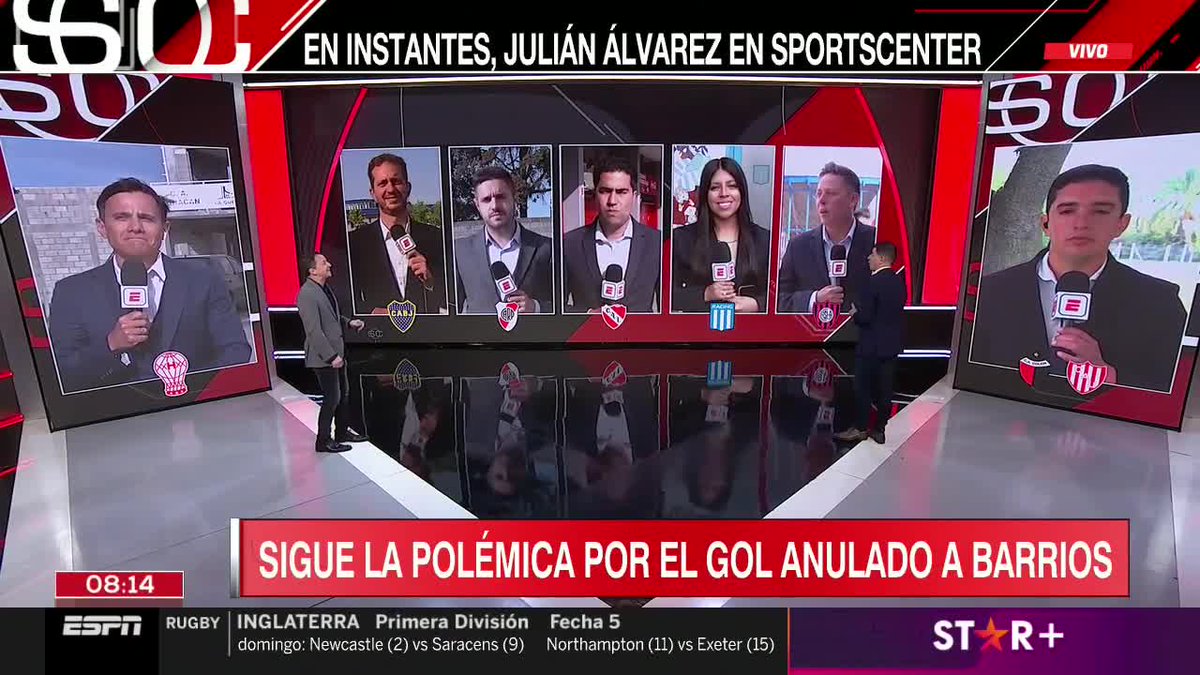 ¡Hoy hay línea de 7 en #SportsCenter! Se suman: 🎙️ @NicoHueto 🎙️ @EmilianoRaddi 🎙️ @juanbalbi9 🎙️ @nicobrusco86 🎙️ @florjuy_ 🎙️ @lea_alves 🎙️ @MarianoFusco2 📺 #ESPNenStarPlus