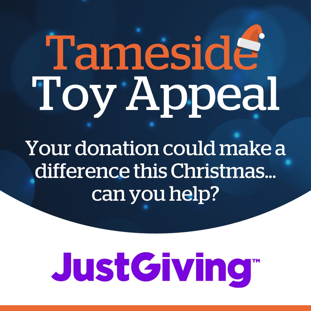 🎅🏽 Can you help support this year’s #TamesideToyAppeal with a donation to <a href="/JustGiving/">JustGiving</a>?

🎁 All monies donated before Monday 18 December will be used to purchase gifts for children across #Tameside who are living in poverty

🧡 More info/support the appeal: justgiving.com/campaign/tames…