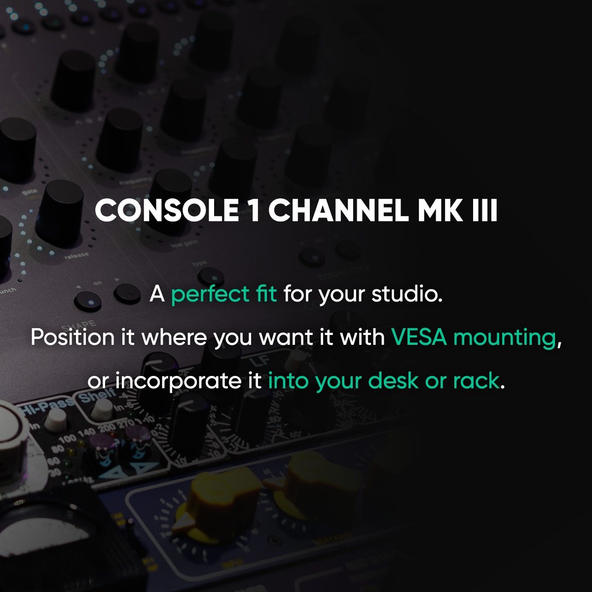 A studio is as individual as the music makers who call it home. Console 1 Channel Mk III will fit your studio no matter the setup. From VESA to desk and rack mounting. Not to mention how good it will look next to your Fader. 🎛️ Learn more at the link softube.com/products/conso…