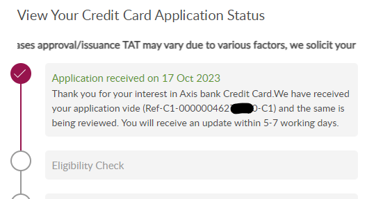 ForeverMirin97's tweet photo. Anyone knows how much time does Airtel Axis Bank credit card take for processing, I applied a month back and the application process still hasn't starter.
Is this normal for this particular card?

#Airtel #AxisBank #AirtelAxisCreditCard #CreditCard https://t.co/r7r80eB0Bs
