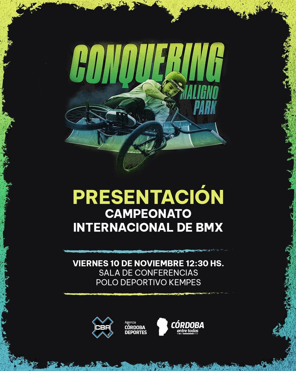 #Hoy a las 12:30, en la Sala de Conferencias del Kempes, se realizará el lanzamiento del Campeonato Internacional de #BMXFreestyle. 

La presentación contará con <a href="/malignobmx/">jose maligno torres</a>, reciente medallista Panamericano y participante de la competencia que se realizará en el #ParqueDelKempes