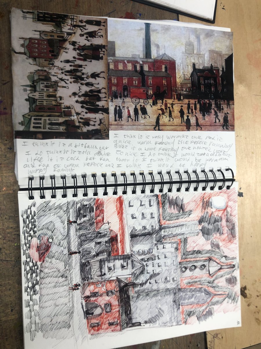 Abbeysdtech's tweet photo. A excellent example of Artist research where the learner has reproduced her art work inspired by the artists, L  S Lowery in her own style.  Great work KA @AbbeysU1 https://t.co/fxF9qt2ahr