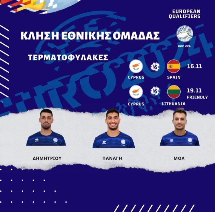Cyprus Call Ups: HERE WE GO.

Let's try to not have an aneurysm talking about it.

Firstly, the goalkeepers not much to say:

Joel Mall (Servette)
Konstantinos Panayi (Achna)
Dimitris Dimitriou (Apollon)
