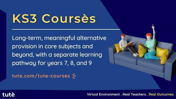 A genuine learning alternative for students who need it.🧑‍💻 Offering core subjects, and non-core subjects that equip students with essential life skills, our KS3 Courses enable students to achieve in a high-quality, rich, and inclusive curriculum.🚀 👉 tute.com/curriculum-ks3/