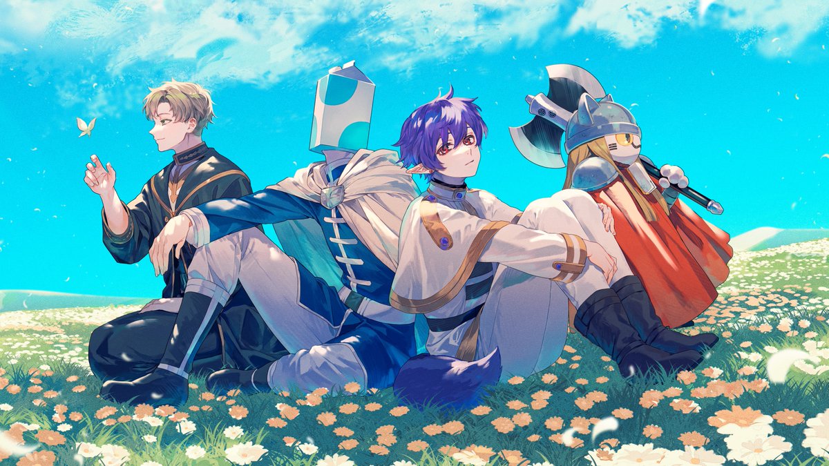 成人男性三人組 リングライト 成人男性三人組様(@SeijinDansei3 )勇者-Cover-のイラスト描かせて