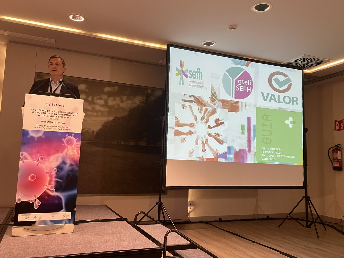 En <a href="/SociedadSEMAIS/">Sociedad SEMAIS</a>, <a href="/kino_56/">Kino Borras Blasco</a> expone nuestro papel en pacientes con Enf. Autoinflamatorias: Valor👉🏽 Seguridad-adherencia-persistencia. 

Y presenta:

Guía de fármacos en Embarazo, lactancia y fertilidad sefh.es/bibliotecavirt…
Guía Prác.Farma en LES sefh.es/bibliotecavirt…

<a href="/sefh_/">S.E.F.H</a>