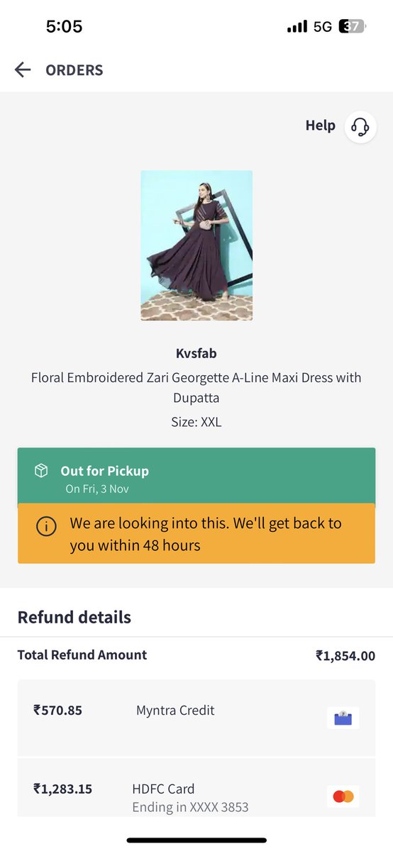 MahimaG59989871's tweet photo. The dress received was already slightly damaged the fabric was slightly stretched but on return I was told it can’t be picked up because all products go through quality check and delivery of a damaged product is not possible.  Really disappointed by Myntra. @myntra @MyntraSupport https://t.co/4vudA3SR0X
