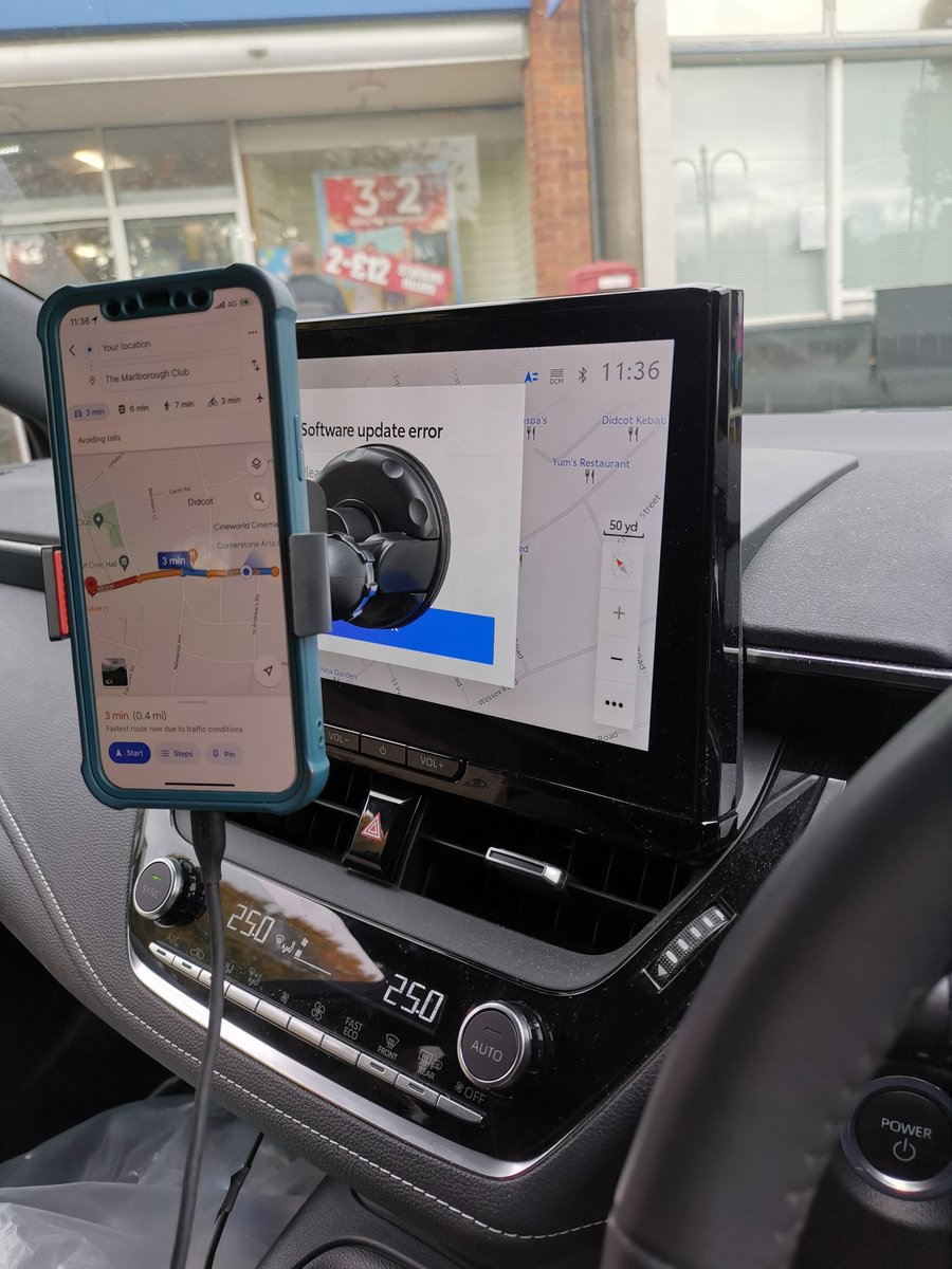 Saitbedri's tweet photo. Thank you for designing such a useful multimedia screen for suction phone holders Toyota. It holds perfectly and is located in best place. The only problem is it can't be used for any other purposes🤬 @ToyotaUK https://t.co/IgbL74QAml