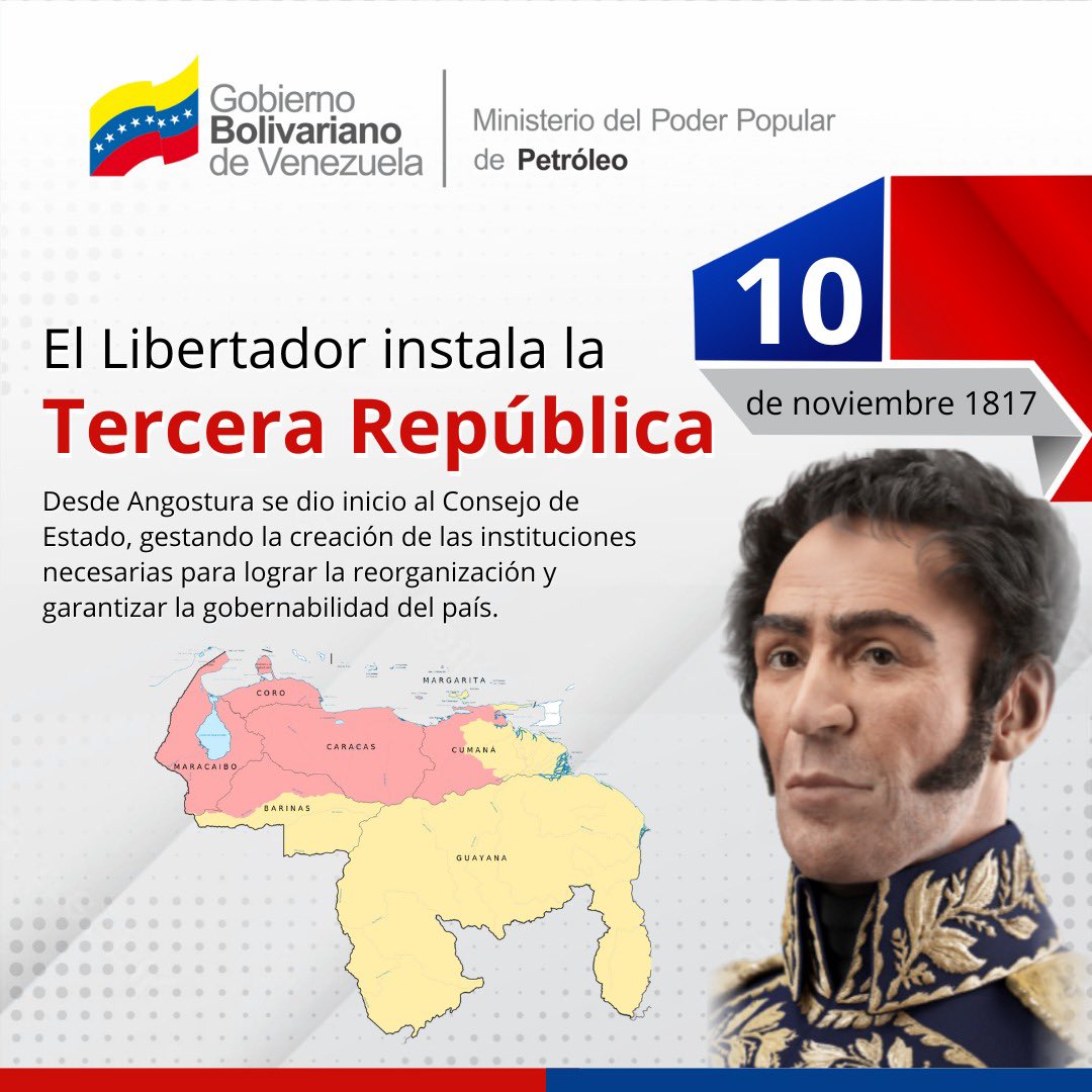 PrensaPequiven's tweet photo. #Efeméride🗓️| Desde Angostura se dio inicio al Consejo de Estado, gestando la creación de las instituciones necesarias para lograr la reorganización y garantizar la gobernabilidad del país.

#TrabajoEnEquipoVictoriaSegura🇻🇪

@TellecheaRuiz 
@nlaconchamolina https://t.co/WLhi0hLmFk