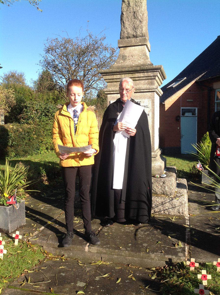 Members of the school council and wellbeing council represented the school at the Remembrance Service at the War Memorial this morning with Mrs Dingle. They laid a wreath on behalf of us all.