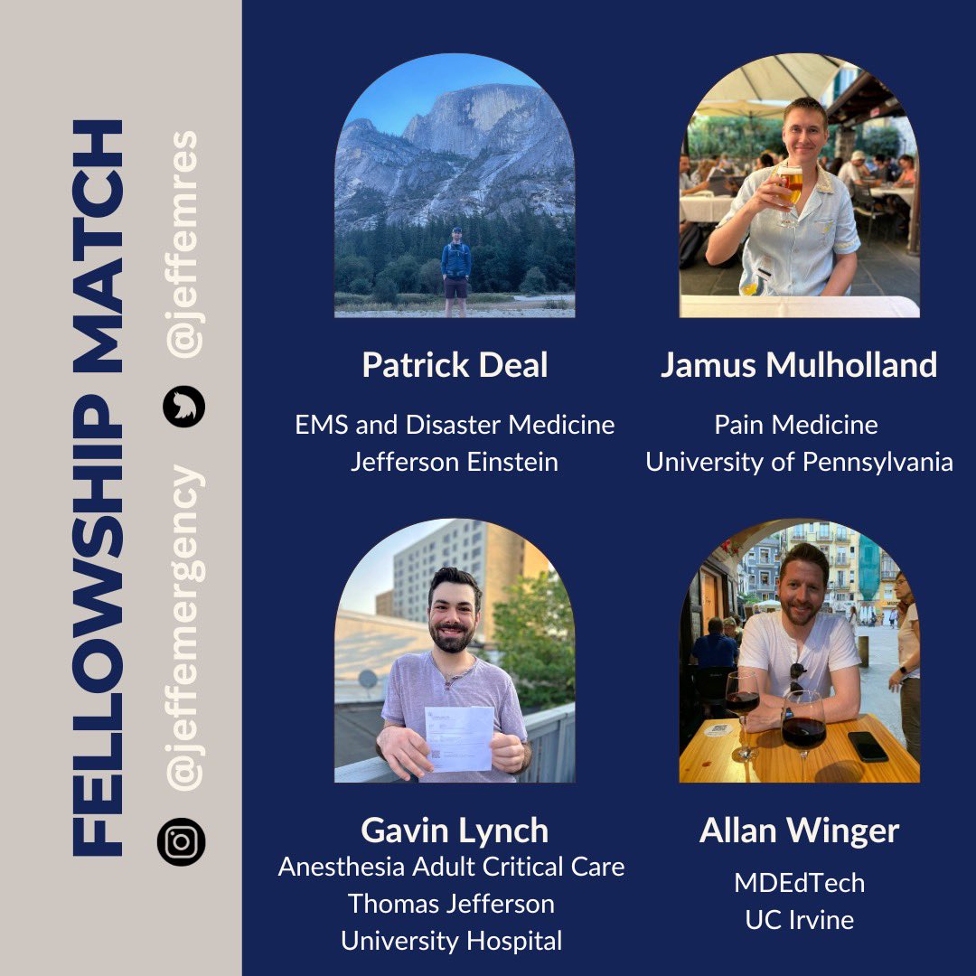 Congratulations to four of our fantastic PGY3s for matching into fellowship!