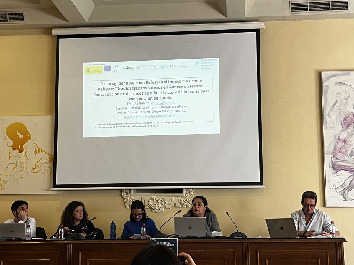 Seguimos disfrutando de la sexta sesión de la III Reunión Intercongresos  <a href="/FesMigraciones/">migracionesFES</a> de <a href="/FES_Sociologia/">FES Sociología</a> en <a href="/polisocioUGR/">Facultad CCPP y Sociología UGR</a> con la mesa de asilo y refugiados. Debaten y exponen sus investigaciones: Ivana Ruiz, Estrella Gualda, Olga Magano y Pablo Mousseau. <a href="/AAS_Sociologia/">Asociación Andaluza de Sociología (AAS)</a>