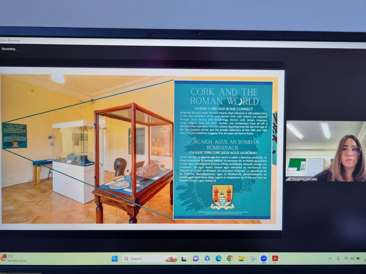 Margaret is giving a fantastic intro to the Cork &amp; The Roman World exhibition at Cork Public Museum, put together by the MA Museum Studies students at Uni College Cork. Must visit! <a href="/RomanFindsGrp/">Roman Finds Group</a>