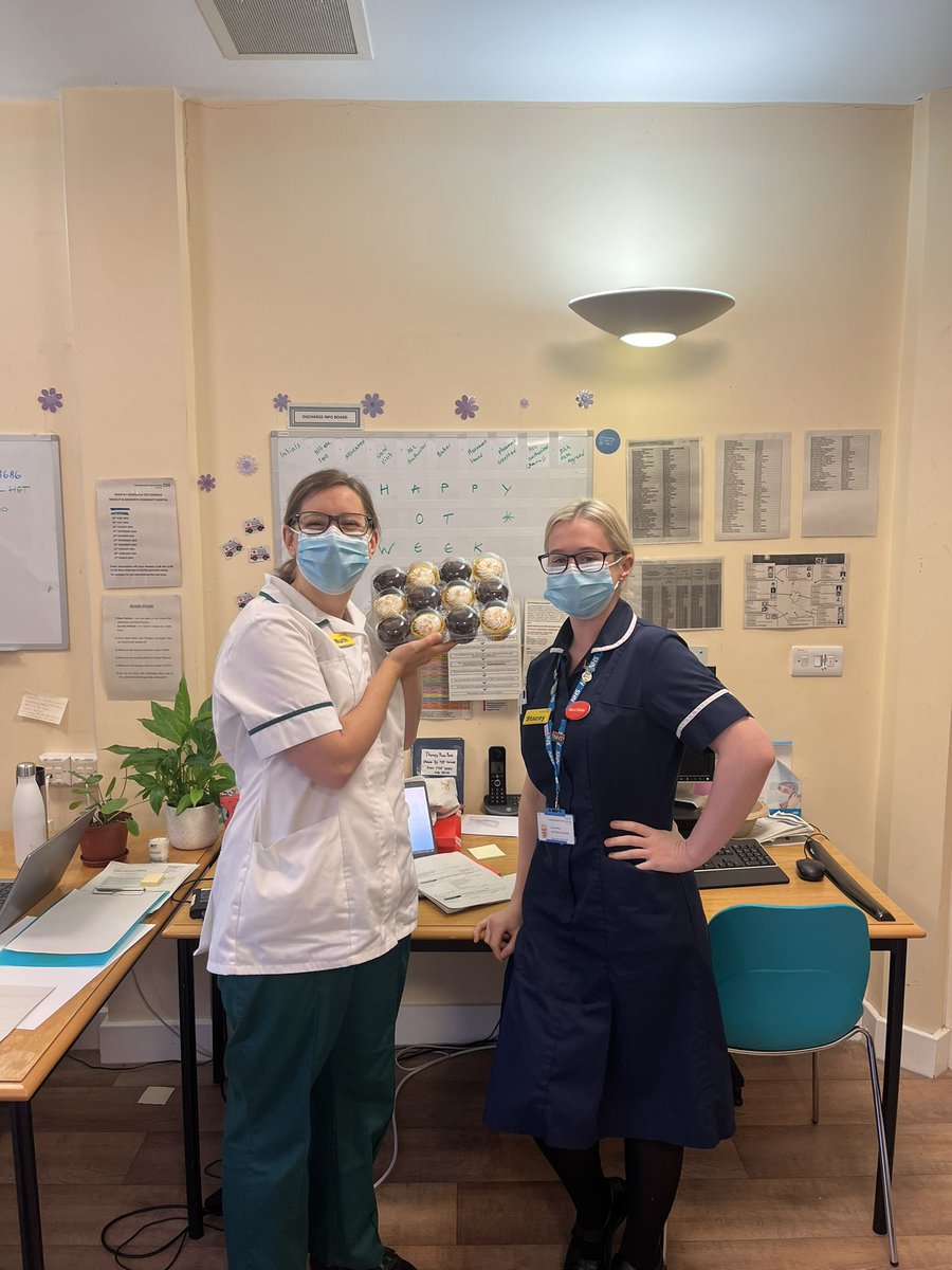Hinckley & Bosworth Hospital - East & North Ward (@easthbch) on Twitter photo Happy OT Week to our amazing OTβs at HBCH π
Enjoy your cakes I really appreciate all the hard work you continue to do on a daily basis on East Ward π
#occupationaltherapy <a href="/LPTnhs/">Leicestershire Partnership NHS Trust</a> <a href="/dona_perkins/">donaperkins</a> @OT_RuthJG #OTWeek2023 <a href="/CHSInpatientLPT/">CHS Inpatient Wards</a> #eastwardhbch Happy OT Week to our amazing OTβs at HBCH π
Enjoy your cakes I really appreciate all the hard work you continue to do on a daily basis on East Ward π
#occupationaltherapy <a href="/LPTnhs/">Leicestershire Partnership NHS Trust</a> <a href="/dona_perkins/">donaperkins</a> @OT_RuthJG #OTWeek2023 <a href="/CHSInpatientLPT/">CHS Inpatient Wards</a> #eastwardhbch