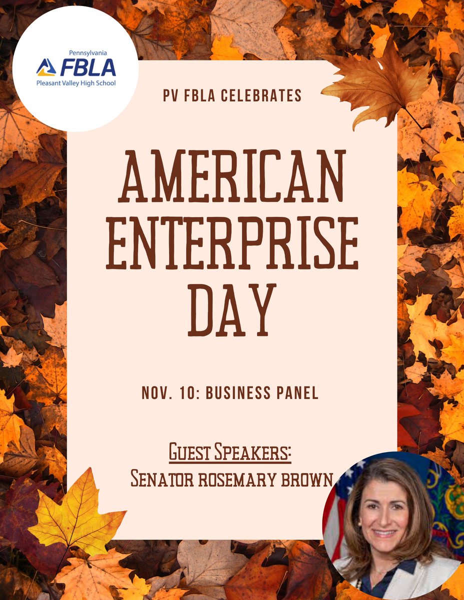 fblaadviserdh's tweet photo. ExcitingNews today PVFBLA. Special Guest Speaker,PA Senator Rosemary Brown in panel discussion -American Enterprise System&amp;application inOurEconomy. MrDymond Macro/Micro/Econ classes,Business&amp;MrMiller SpecEd too. #fblapv ⁦@PVBEARSHS⁩ ⁦@FBLA_National⁩ ⁦@pafbla⁩ https://t.co/DE2ZLr3pk4