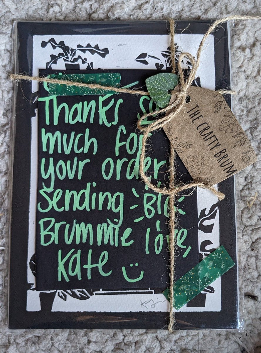 Turns out if you buy a lovely print from Kate at thecraftybrum.com you also get a beautiful hand written message :)