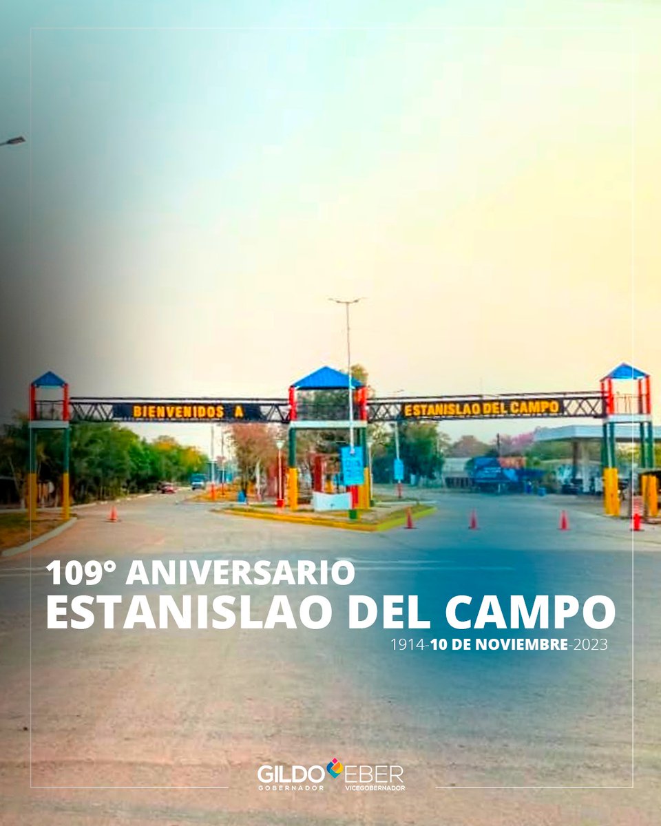 ebersolisfsa's tweet photo. #10deNov. ANIVERSARIO ESTANISLAO DEL CAMPO💙

Saludamos  a toda la comunidad campeña, al celebrarse el 109° aniversario de Estanislao del Campo.

¡Feliz día!👏🏽👏🏽

#GildoInsfránGobernador 
#TodosUnidos https://t.co/sPVFVyl2JN